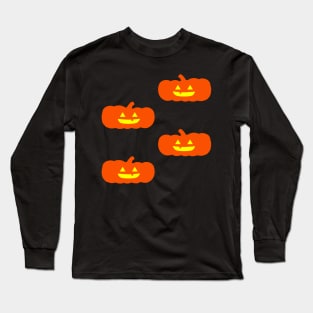 Squat Glowing Jack-O-Lantern Tile (Blue) Long Sleeve T-Shirt